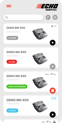 Echorobotics App Smartphone screen
